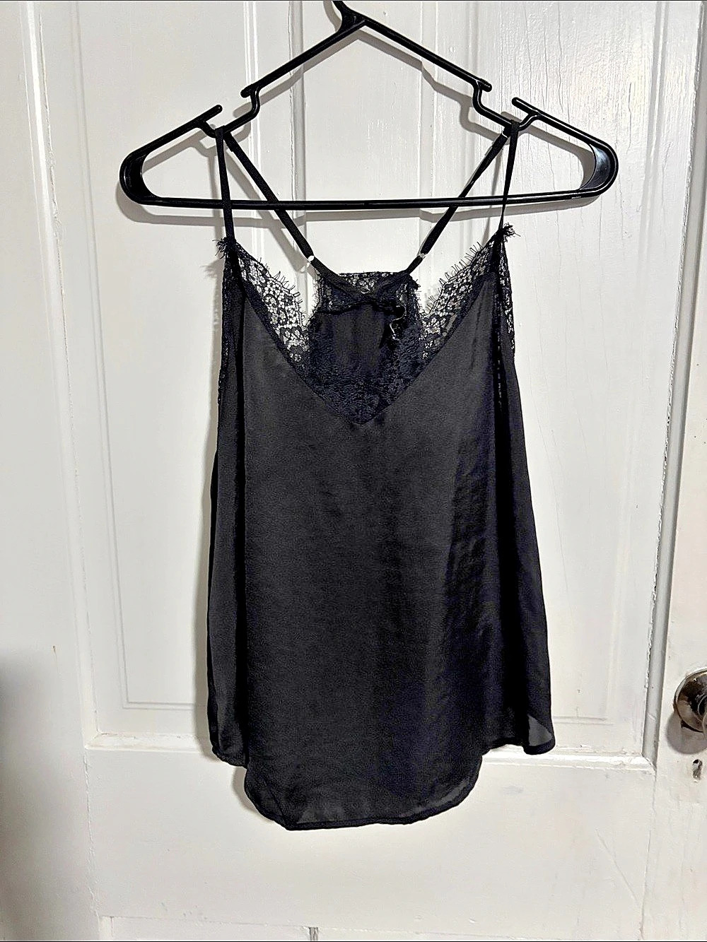 belly twedd Black Lace Trim Camisole L/XL Like New